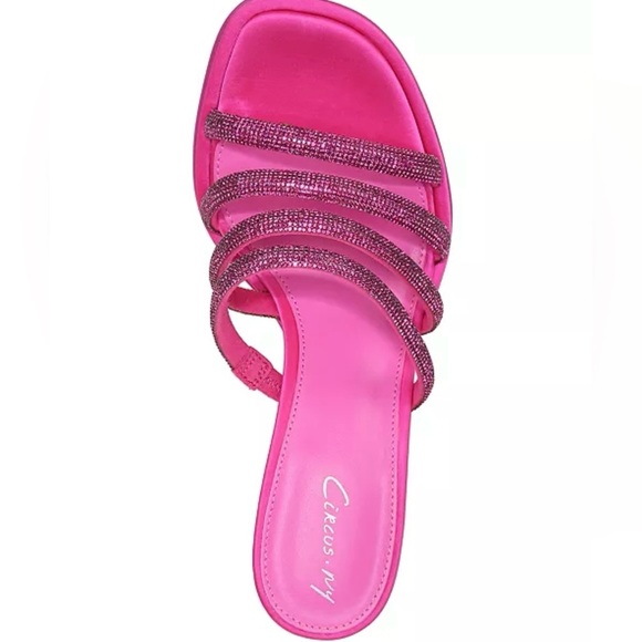Circus NY by Sam Edelman Heddie Embellished Mule Sandals in Pink Punch Sz 6.5 - Picture 11 of 11
